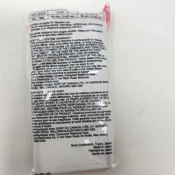 RadioShack Sony Microcassette 3 Pack MC-60 60 Minutes Cat No 44-640A - Picture 8 of 8